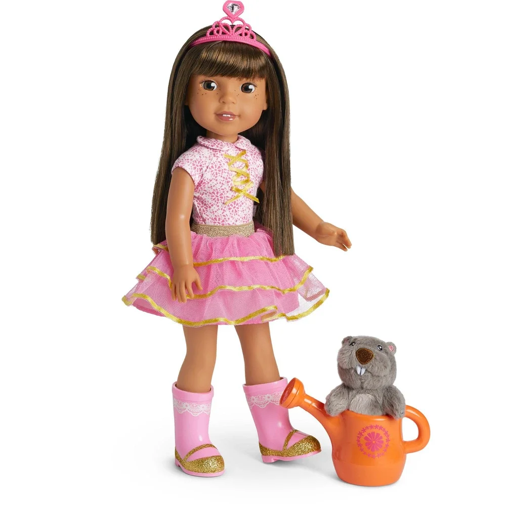 American Girl WellieWishers Gopher Watering Can Set Plush Animal Pet Norman New
